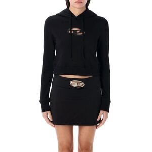 DIESEL Women's Distressed Cropped Knit Sweater Women BLACK Sweaters & Knitwear